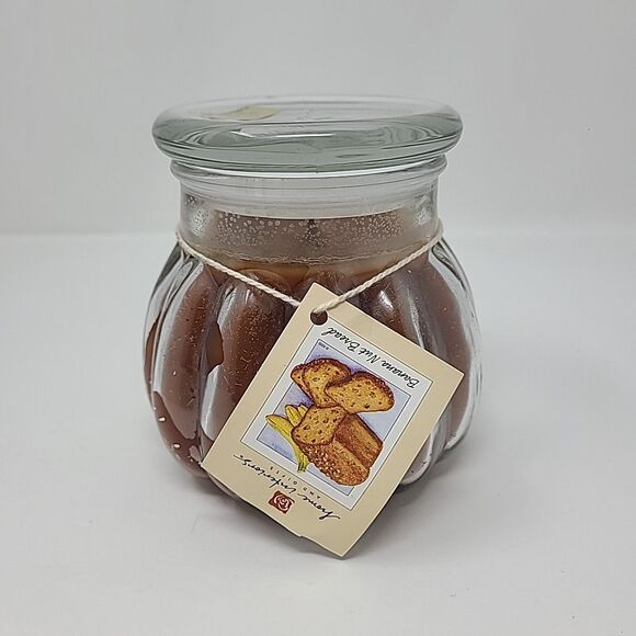 New Old Stock 2000 Home Interiors & Gifts Banana Nut Bread 15 1/2 oz Jar Candle - Picture 1 of 7
